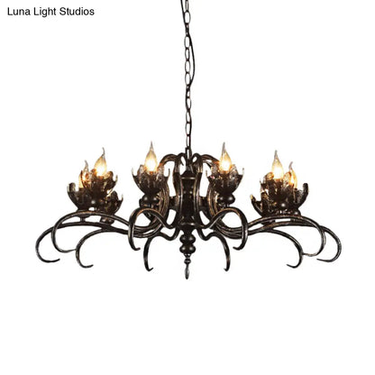 Rustic Antique Candle Chandelier – Stylish Twist Arm Pendant Light for Farmhouse Décor