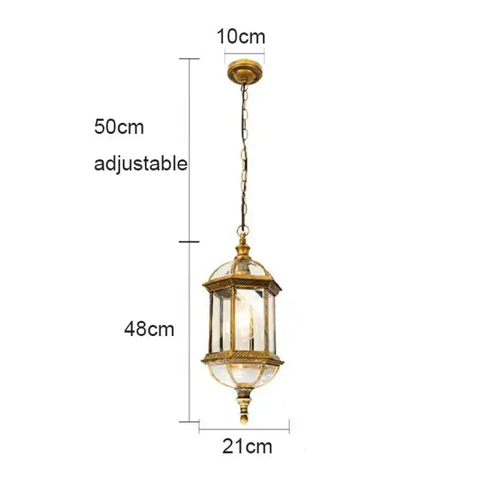 Antique brass finished rustic outdoor hanging lantern with clear glass panels and ornate detailing for patio decorbites black rustic