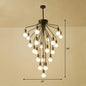 Rustic Black Cascade Chandelier with Exposed Bulb Design - Hanging Ceiling Light