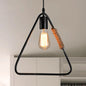 Rustic Black Triangle Hanging Ceiling Light - Industrial Farmhouse Suspension Lamp