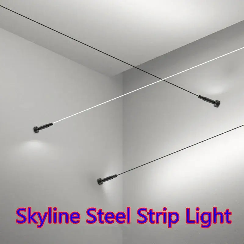 Rustic black and white steel wall lamp strip with sleek minimalist design for aisle brick decor lighting