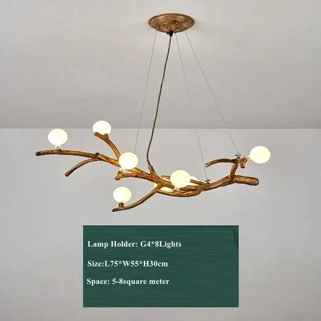 Rustic brown branch glass bubble chandelier with eight glowing white globes for dining room decorbites glass bubble chandelier