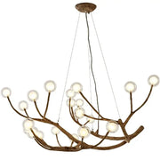 Rustic brown branch glass bubble chandelier with multiple clear globe bulbs for dining room decorbites glass bubble