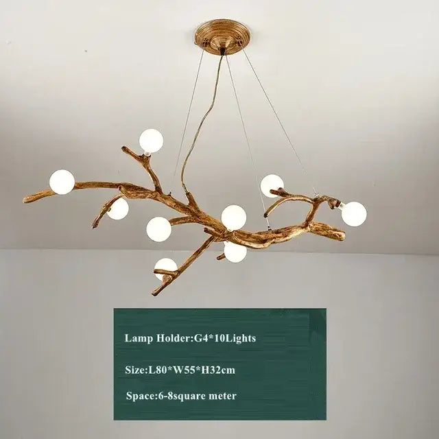 Rustic brown branch glass bubble chandelier with ten white spherical bulbs for dining room decorbites glass bubble design