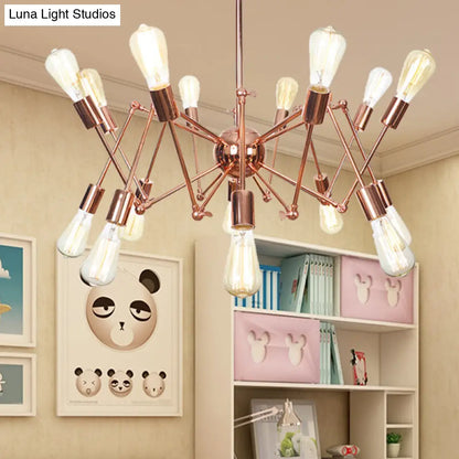 Rustic Copper Sputnik Pendant Chandelier - Indoor Light Fixture with 6/8/10 Lights