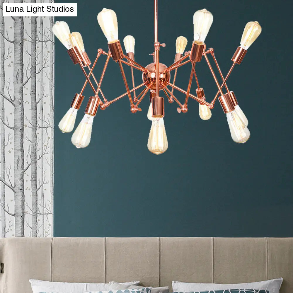 Rustic Copper Sputnik Pendant Chandelier - Indoor Light Fixture with 6/8/10 Lights