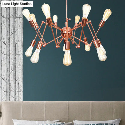 Rustic Copper Sputnik Pendant Chandelier - Indoor Light Fixture with 6/8/10 Lights