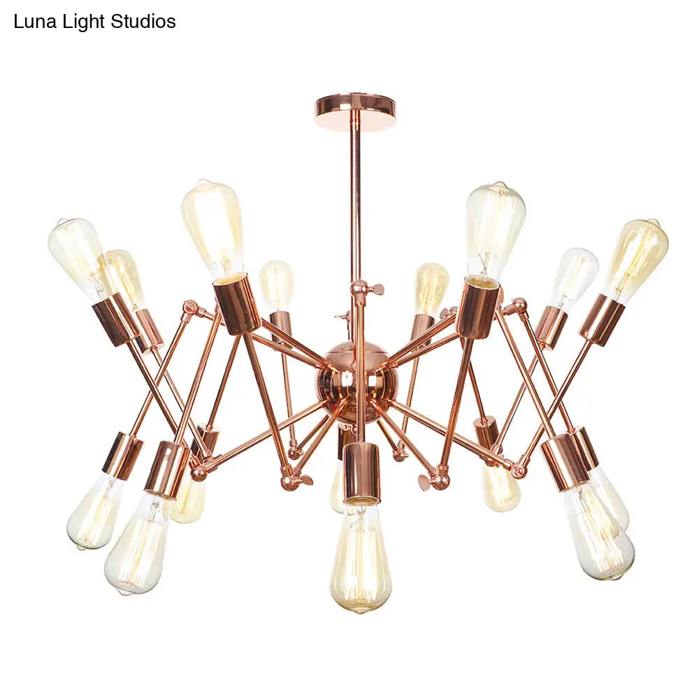 Rustic Copper Sputnik Pendant Chandelier - Indoor Light Fixture with 6/8/10 Lights