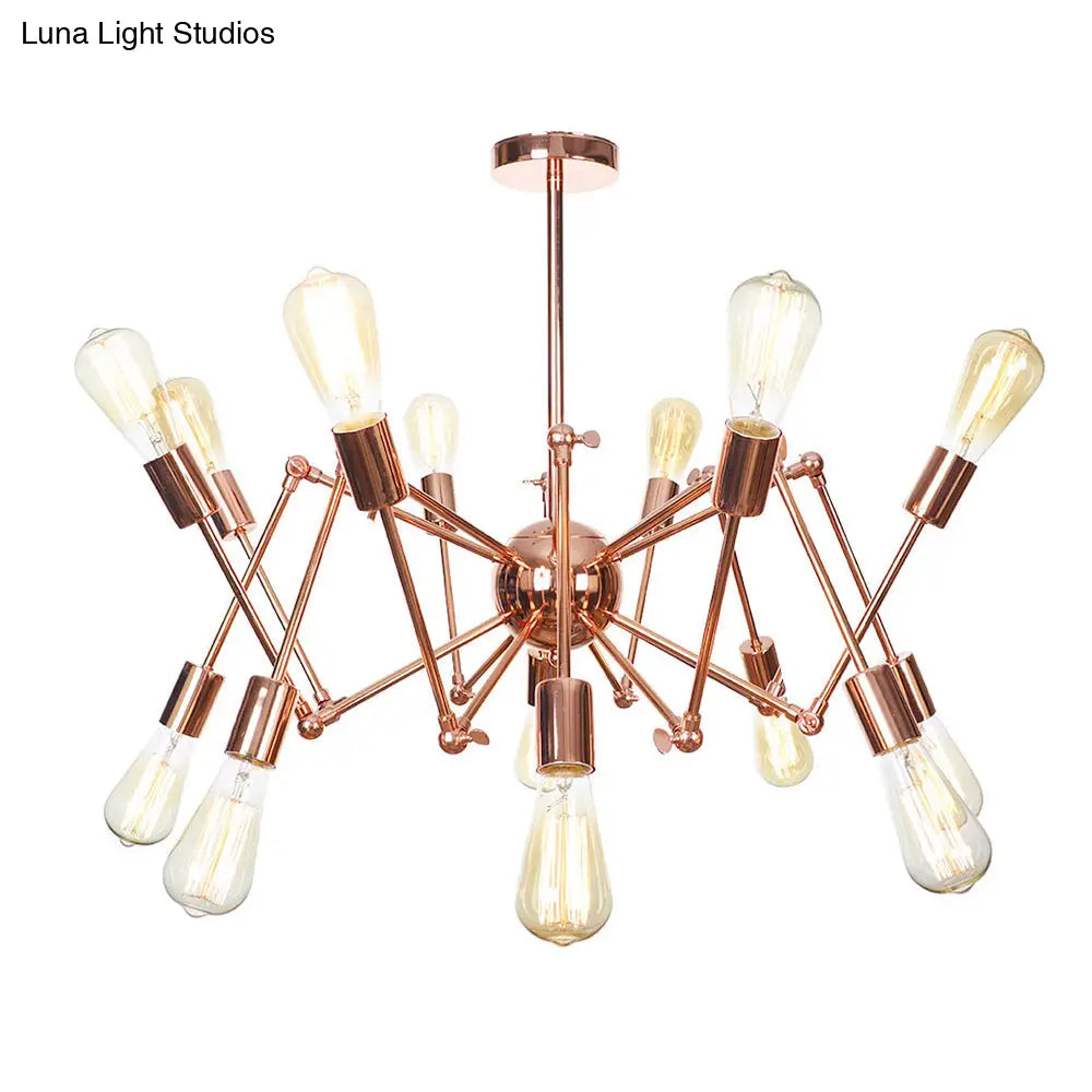 Rustic Copper Sputnik Pendant Chandelier - Indoor Light Fixture with 6/8/10 Lights