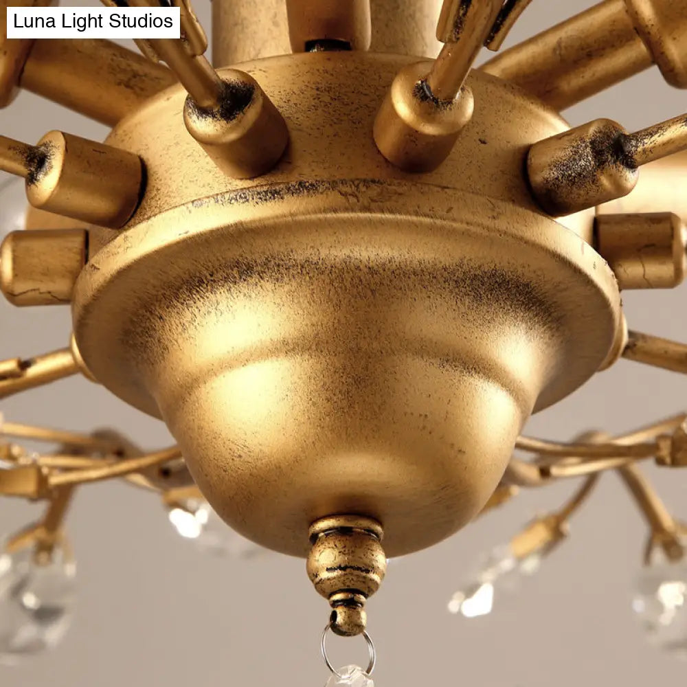 DecorBites™ DecorBites™ Rustic Crystal Semi-Flush Mount Bedroom Ceiling Light with Entwining Branch Design