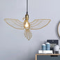 Rustic Gold Flying Bird Pendant Light Fixture for Dining Room - Retro Metal Design with 1 Light