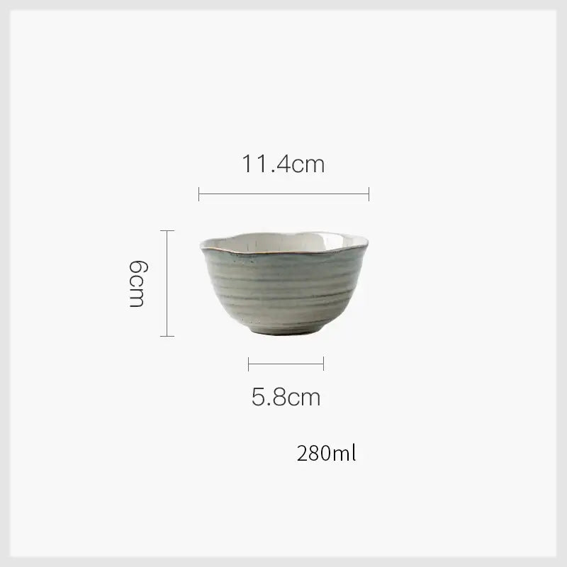 Rustic grayish white ceramic dish bowl set featuring a matte light gray bowl with subtle horizontal ridges