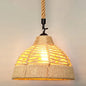 Rustic Hemp Rope Pendant Light Fixture - Brown, Restaurant Hanging Light with Shaded 1��Bulb