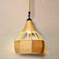 Rustic Hemp Rope Pendant Light Fixture - Brown, Restaurant Hanging Light with Shaded 1��Bulb