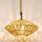 Rustic Hemp Rope Pendant Light Fixture - Brown, Restaurant Hanging Light with Shaded 1��Bulb