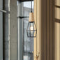 Rustic Iron Cage/Barn/Pot Shaped Pendant Light with Wood Socket - Black, 1-Bulb - Perfect for Restaurants!