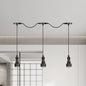 Rustic Iron Ceiling Light with LED Bulbs - Perfect for Coffee Shops - Black Finish, Available in 3/5/7 Heads