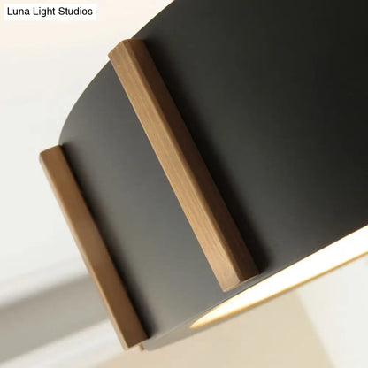 DecorBites™ DecorBites™ Rustic LED Semi Flush Drum Light - Warm Black Metallic Close-to-Ceiling Fixture, 18" Width