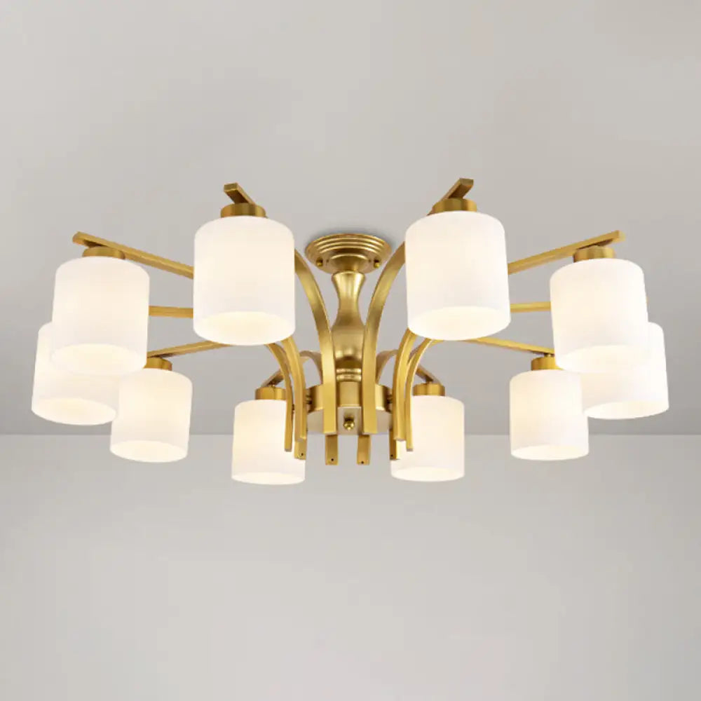 DecorBites™ DecorBites™ Rustic Living Room Shaded Cream Glass Semi Flush Light Ceiling Chandelier