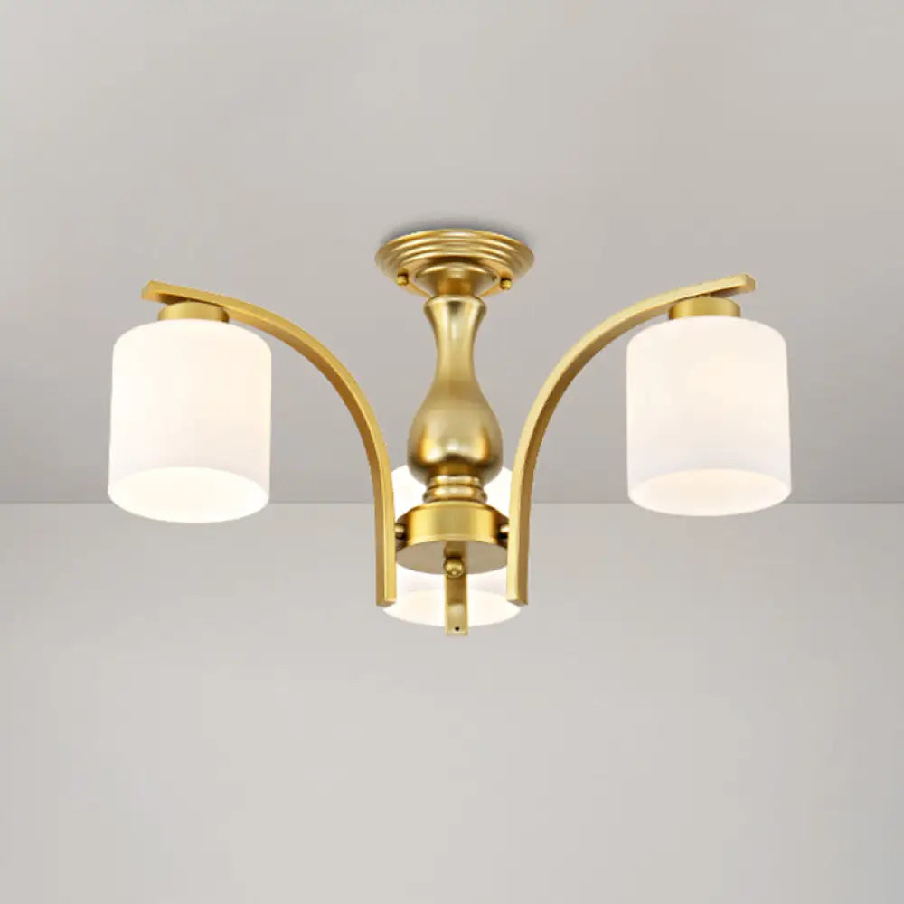 DecorBites™ DecorBites™ Rustic Living Room Shaded Cream Glass Semi Flush Light Ceiling Chandelier
