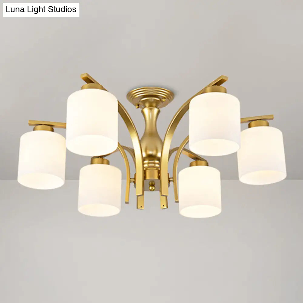 DecorBites™ DecorBites™ Rustic Living Room Shaded Cream Glass Semi Flush Light Ceiling Chandelier