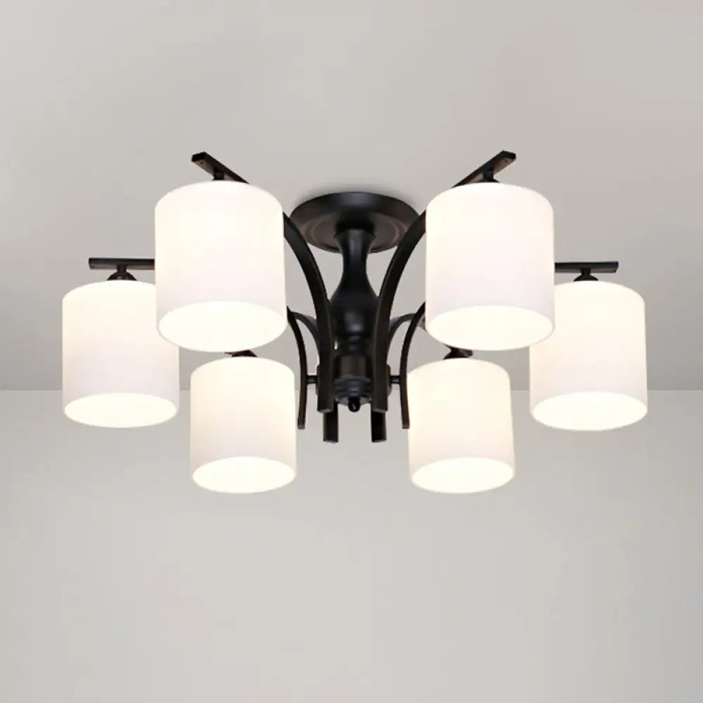 DecorBites™ DecorBites™ Rustic Living Room Shaded Cream Glass Semi Flush Light Ceiling Chandelier
