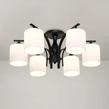 DecorBites™ DecorBites™ Rustic Living Room Shaded Cream Glass Semi Flush Light Ceiling Chandelier