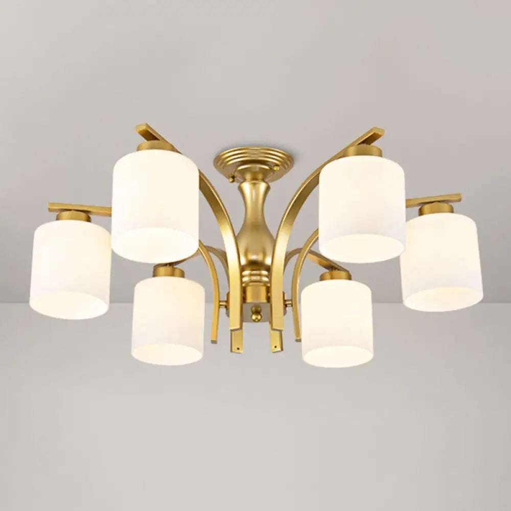 DecorBites™ DecorBites™ Rustic Living Room Shaded Cream Glass Semi Flush Light Ceiling Chandelier
