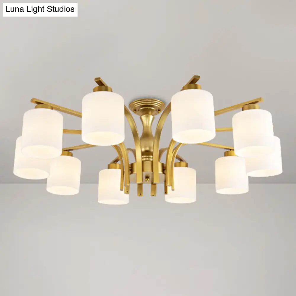 DecorBites™ DecorBites™ Rustic Living Room Shaded Cream Glass Semi Flush Light Ceiling Chandelier