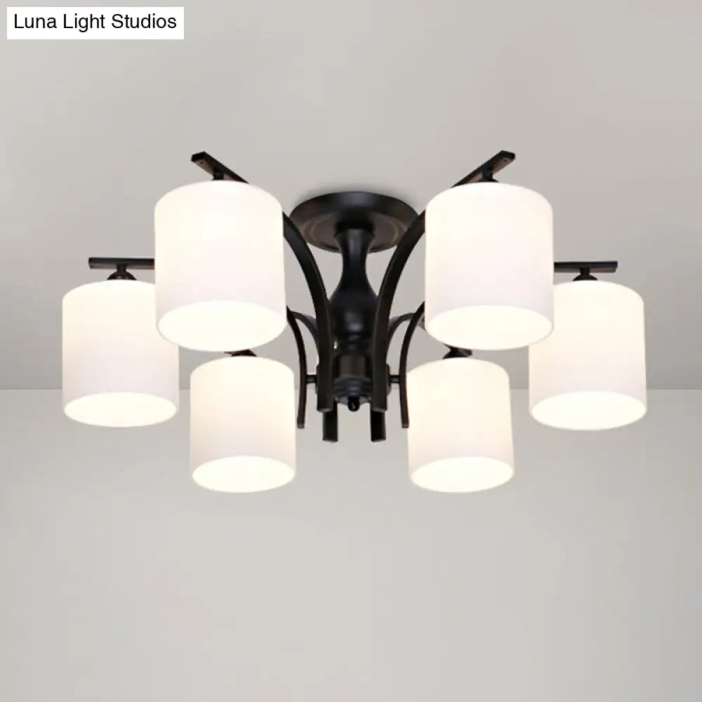 DecorBites™ DecorBites™ Rustic Living Room Shaded Cream Glass Semi Flush Light Ceiling Chandelier