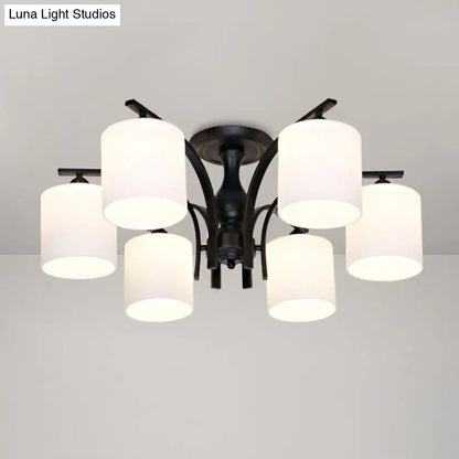 DecorBites™ DecorBites™ Rustic Living Room Shaded Cream Glass Semi Flush Light Ceiling Chandelier