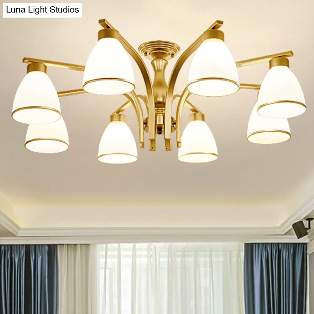 DecorBites™ DecorBites™ Rustic Living Room Shaded Cream Glass Semi Flush Light Ceiling Chandelier
