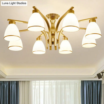 DecorBites™ DecorBites™ Rustic Living Room Shaded Cream Glass Semi Flush Light Ceiling Chandelier