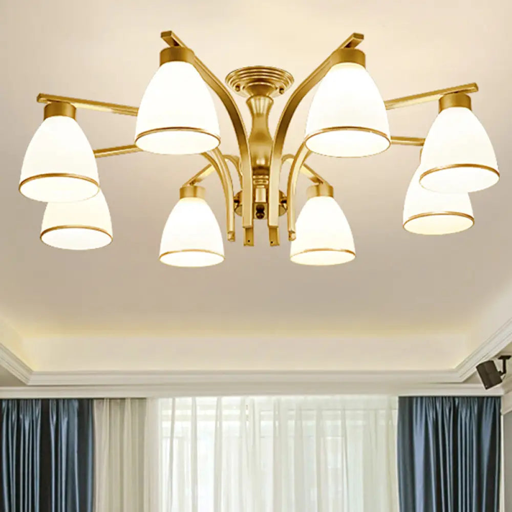 DecorBites™ DecorBites™ Rustic Living Room Shaded Cream Glass Semi Flush Light Ceiling Chandelier