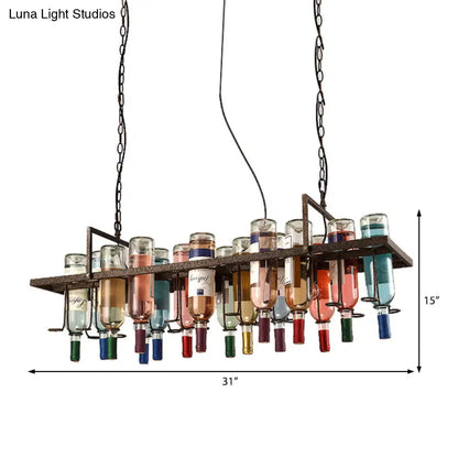 Rustic Metal Pendant Lighting Kit - Industrial Style Hang Lights for Dining Room - 1/2/3 Light Options - Round/Square/Rectangle Shapes