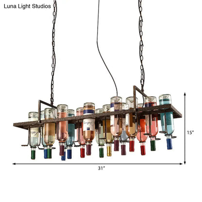 Rustic Metal Pendant Lighting Kit - Industrial Style Hang Lights for Dining Room - 1/2/3 Light Options - Round/Square/Rectangle Shapes