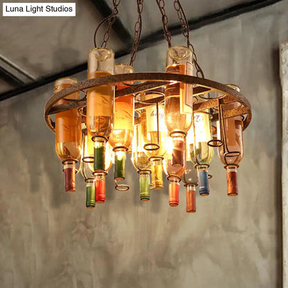 Rustic Metal Pendant Lighting Kit - Industrial Style Hang Lights for Dining Room - 1/2/3 Light Options - Round/Square/Rectangle Shapes