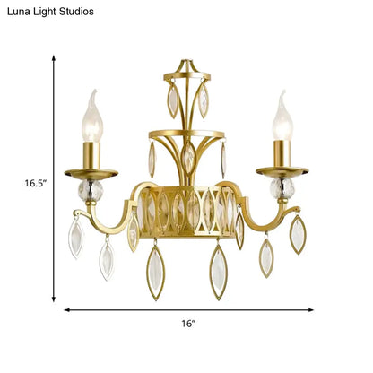 DecorBites™ DecorBites™ Rustic Metal Wall Sconce with Teardrop Crystal - 2 Lights