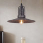 Rustic Metallic Hanging Light Fixture with Saucer Shade - Ideal for Coffee Shop