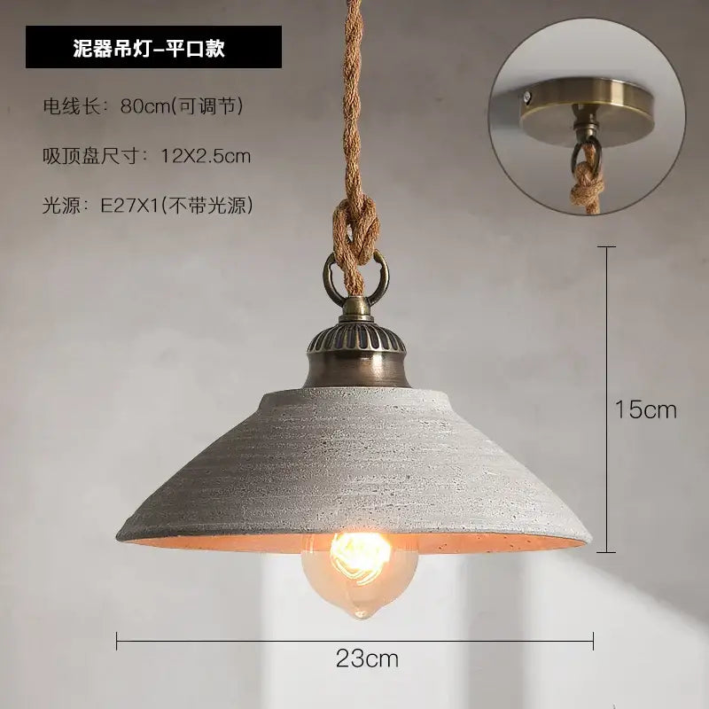 Rustic off white ceramic pendant light with gray concrete textured finish and antique brass fixture for cement loft style decorbites pendant light