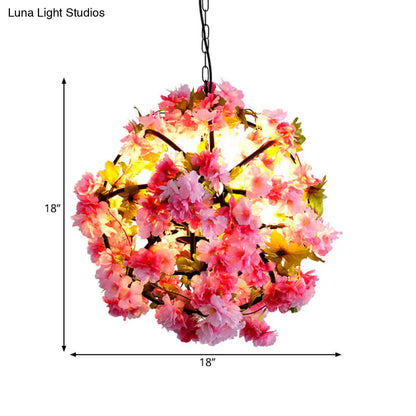 Rustic Pendant Lamp with Artistic Plant Design and Colorful Options - Perfect for Cafes and Homes