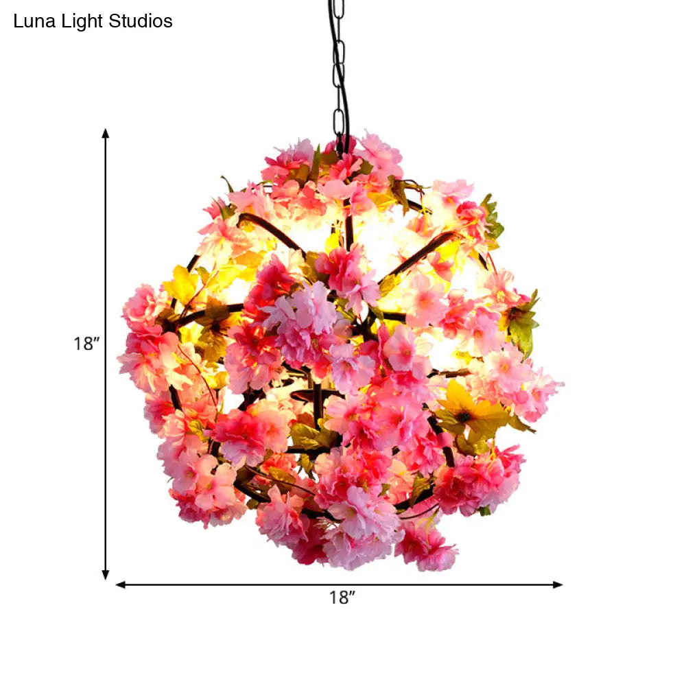Rustic Pendant Lamp with Artistic Plant Design and Colorful Options - Perfect for Cafes and Homes