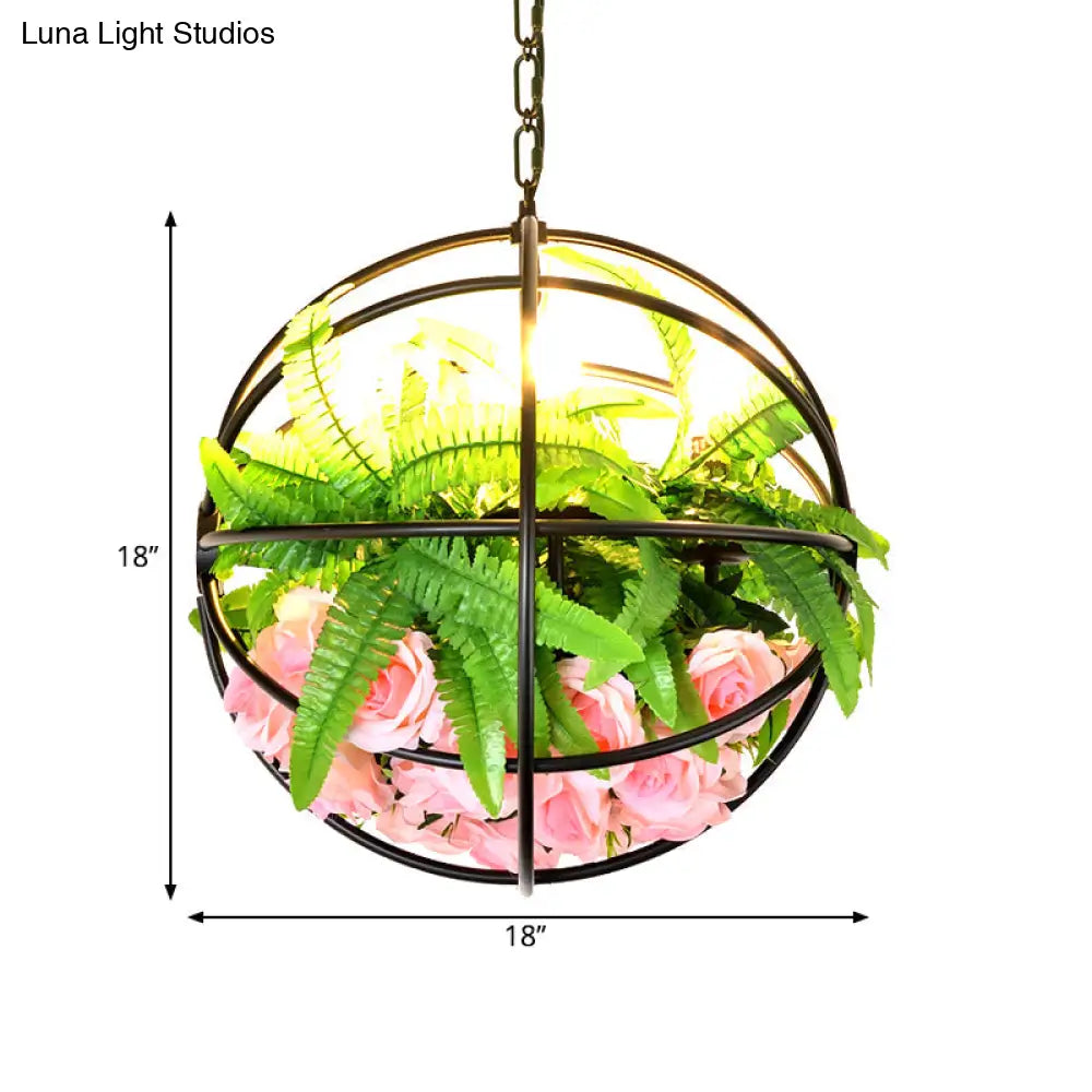 Rustic Pendant Lamp with Artistic Plant Design and Colorful Options - Perfect for Cafes and Homes