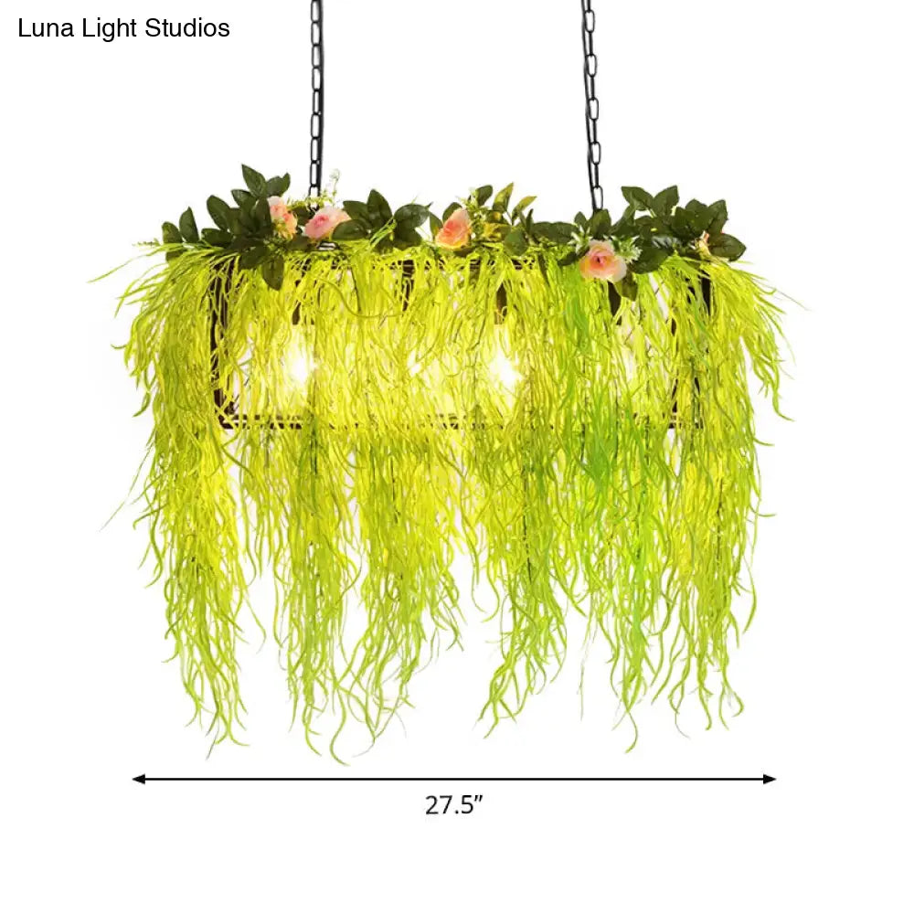 Rustic Pendant Lamp with Artistic Plant Design and Colorful Options - Perfect for Cafes and Homes