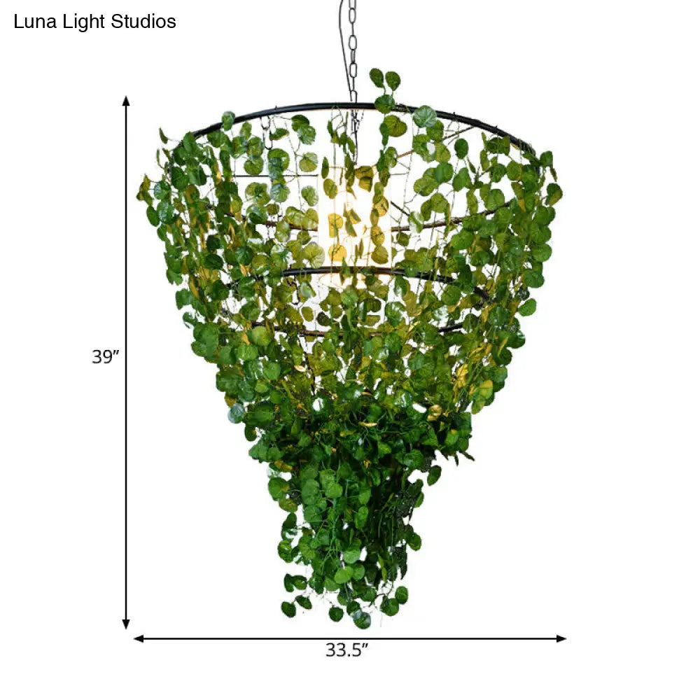 Rustic Pendant Lamp with Artistic Plant Design and Colorful Options - Perfect for Cafes and Homes