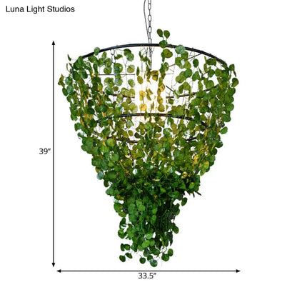 Rustic Pendant Lamp with Artistic Plant Design and Colorful Options - Perfect for Cafes and Homes