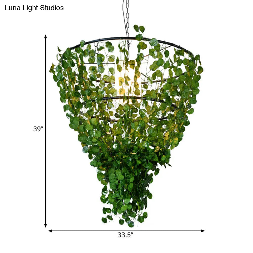 Rustic Pendant Lamp with Artistic Plant Design and Colorful Options - Perfect for Cafes and Homes