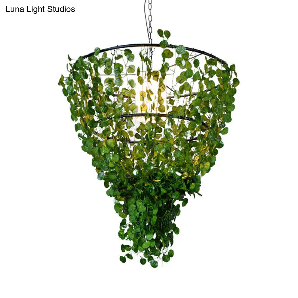 Rustic Pendant Lamp with Artistic Plant Design and Colorful Options - Perfect for Cafes and Homes