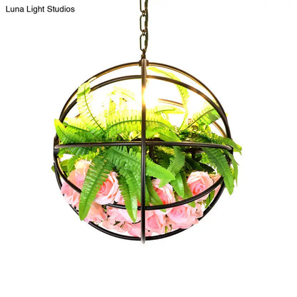 Rustic Pendant Lamp with Artistic Plant Design and Colorful Options - Perfect for Cafes and Homes