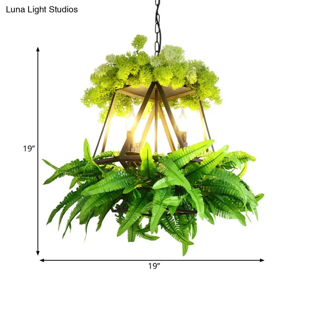 Rustic Pendant Lamp with Artistic Plant Design and Colorful Options - Perfect for Cafes and Homes